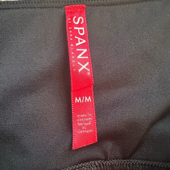 SPANX black moto faux leather leggings size M - Picture 6 of 11